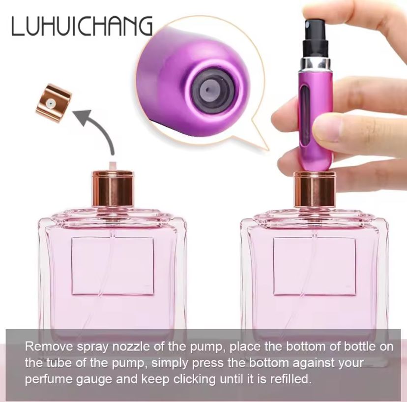 5ml Mini Perfume Refillable Bottle Liquid Container For Cosmetics Bottom Charge Spray Bottling Dispenser Press Head Travel