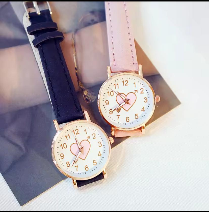 New Cute Heart-shaped Dial Children's Female Watch Female Student Fashion Watch Simple Girl Girlfriend orologio donna