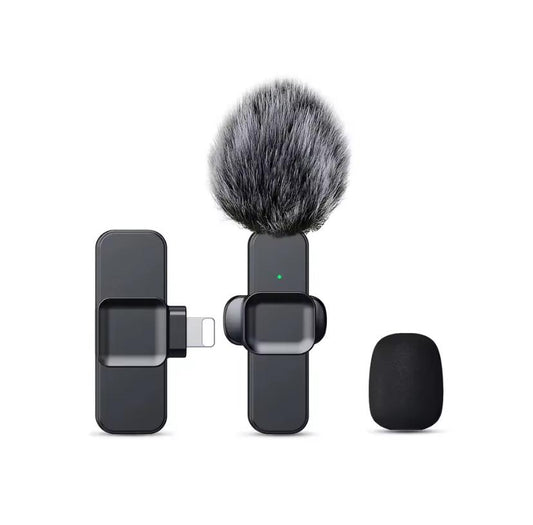 Wireless Lavalier Microphone Portable Audio Video Recording Mini Microphone for iPhone Android PC Live Gaming Phone