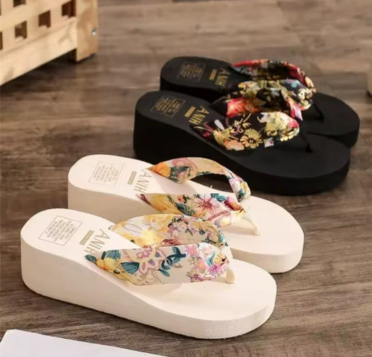 2025 Fashion Women Flip Flops Summer Beach Platform Slippers Casual Outside Wedges Sandals Summer Women Shoe