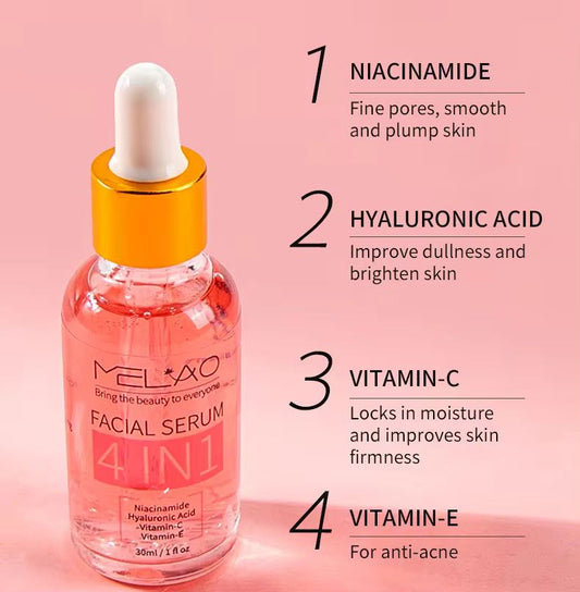 OEM Face Care 4 in 1 Serum Hyaluronic Acid Vitamin C Hydrating Brightening Anti Wrinkles Aging 4 in 1 Face Serum for Skin Care