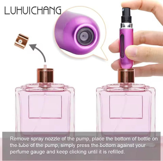 5ml Mini Perfume Refillable Bottle Liquid Container For Cosmetics Bottom Charge Spray Bottling Dispenser Press Head Travel