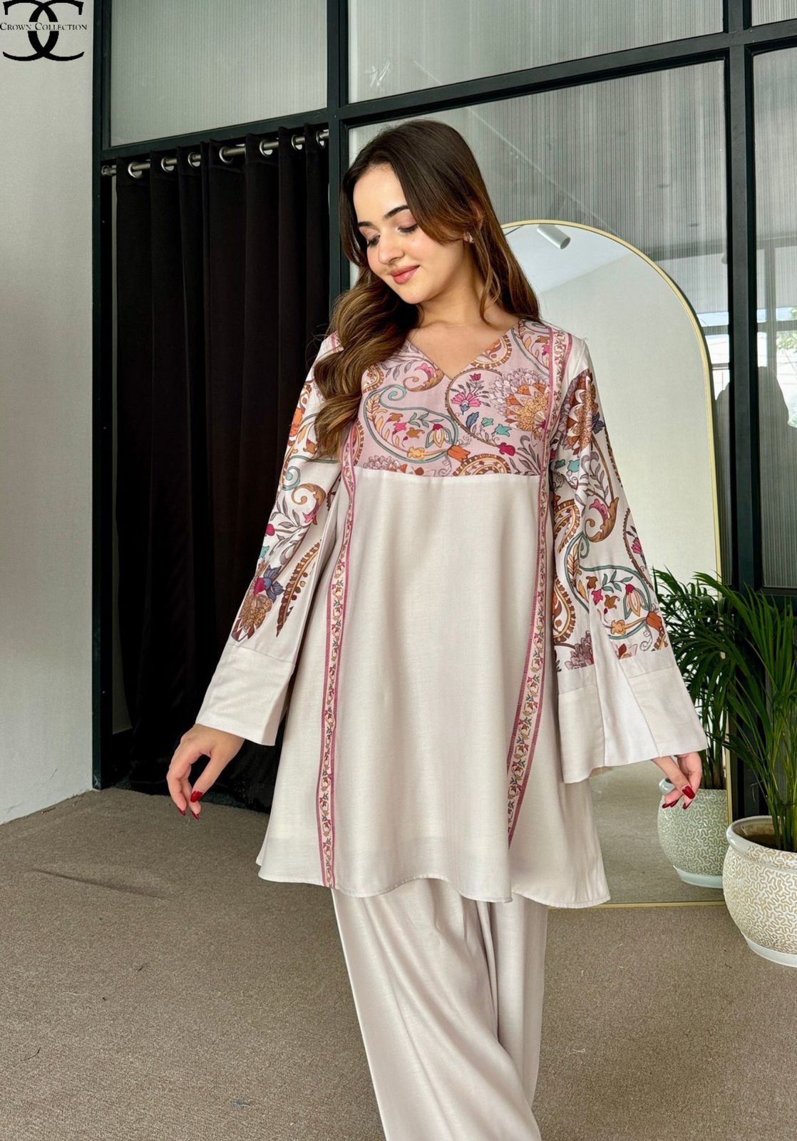 Digital printed cord set Good quality stitching Full suit overlock