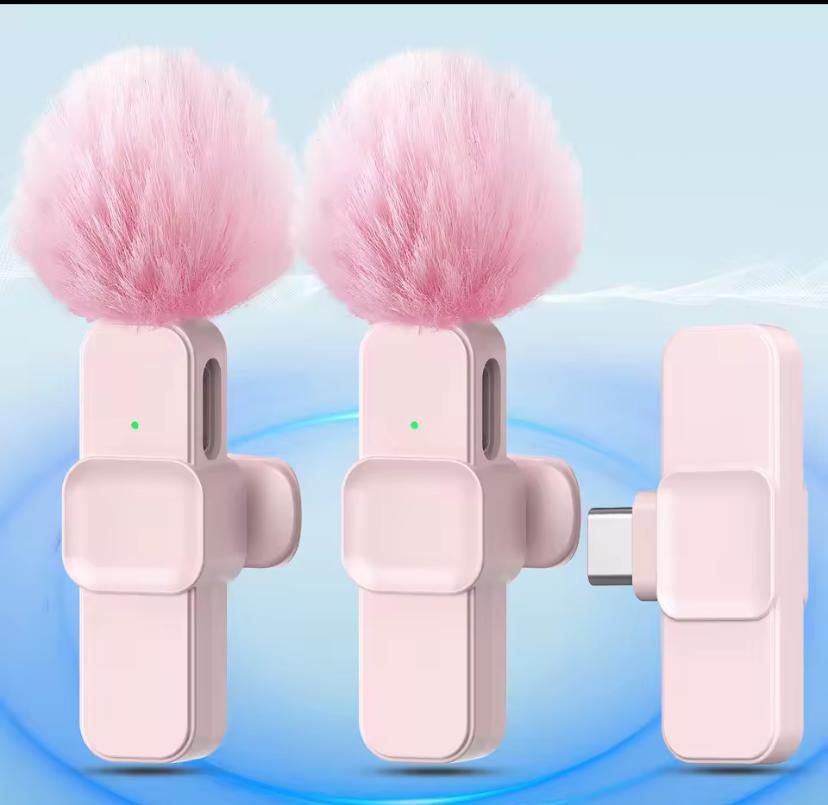 Wireless Lavalier Microphone Portable Audio Video Recording Mini Microphone for iPhone Android PC Live Gaming Phone